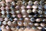 CCB2002 15 inches 8mm faceted coin rhodonite gemstone beads
