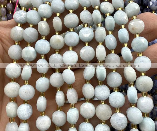 CCB2010 15 inches 8mm faceted coin dyed jade beads