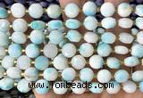 CCB2012 15 inches 8mm faceted coin dyed jade beads