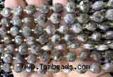 CCB2030 15 inches 8mm faceted coin rainbow labradorite beads