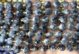 CCB2031 15 inches 8mm faceted coin black labradorite beads