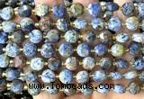 CCB2042 15 inches 8mm faceted coin sunset dumortierite beads