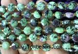 CCB2046 15 inches 8mm faceted coin ruby zoisite beads