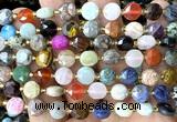 CCB2055 15 inches 8mm faceted coin colorful gemstone beads