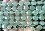 CCB2112 15 inches 10mm faceted coin green aventurine jade beads