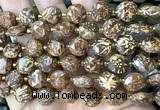 CCB2159 15 inches 10mm faceted coin elephant skin jasper beads