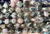 CCB2172 15 inches 10mm faceted coin rhodonite gemstone beads