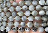 CCB2189 15 inches 10mm faceted coin labradorite beads wholesale