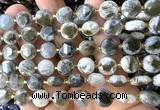 CCB2190 15 inches 10mm faceted coin labradorite gemstone beads