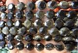 CCB2194 15 inches 10mm faceted coin golden obsidian beads
