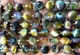 CCB2200 15 inches 10mm faceted coin colorful tiger eye beads