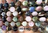 CCB2202 15 inches 10mm faceted coin colorful gemstone beads