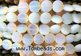 CCB2270 15 inches 15mm flat round matte opalite beads wholesale