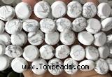 CCB2271 15 inches 15mm flat round matte white howlite beads