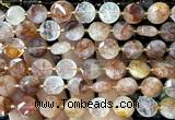 CCB2304 15 inches 12mm faceted coin red quartz gemstone beads