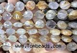 CCB2307 15 inches 12mm faceted coin purple phantom quartz beads