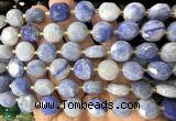CCB2327 15 inches 12mm faceted coin blue aventurine jade beads