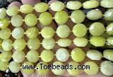 CCB2330 15 inches 12mm faceted coin lemon jade beads