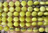 CCB2331 15 inches 12mm faceted coin Korean jade beads