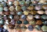 CCB2344 15 inches 12mm faceted coin ocean jasper beads