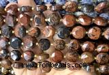 CCB2352 15 inches 12mm faceted coin mahogany obsidian beads