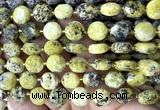CCB2371 15 inches 12mm faceted coin yellow turquoise beads