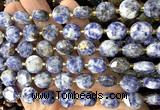 CCB2374 15 inches 12mm faceted coin blue spot stone beads