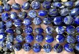 CCB2375 15 inches 12mm faceted coin lapis lazuli gemstone beads
