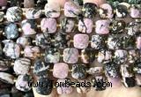 CCB2408 15 inches 10mm faceted square rhodonite gemstone beads