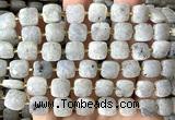 CCB2409 15 inches 10mm faceted square labradorite gemstone beads