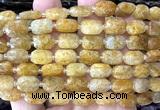 CCB2453 15 inches 9*13mm faceted rectangle yellow quartz beads