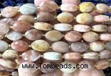 CCB2512 15 inches 9*14mm faceted marquise peach aventurine jade beads