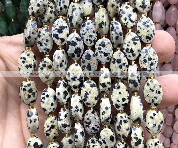 CCB2514 15 inches 9*14mm faceted marquise dalmatian jasper beads