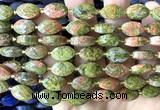 CCB2518 15 inches 9*14mm faceted marquise unakite beads