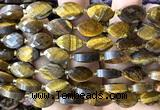CCB2519 15 inches 9*14mm faceted marquise yellow tiger eye beads