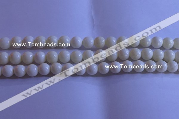 CCB303 15.5 inches 9mm round white coral beads wholesale