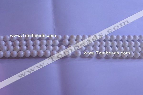 CCB400 15.5 inches 4mm round white tridacna beads wholesale