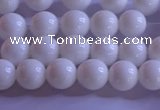 CCB401 15.5 inches 6mm round white tridacna beads wholesale