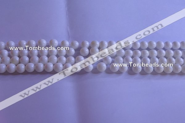 CCB401 15.5 inches 6mm round white tridacna beads wholesale