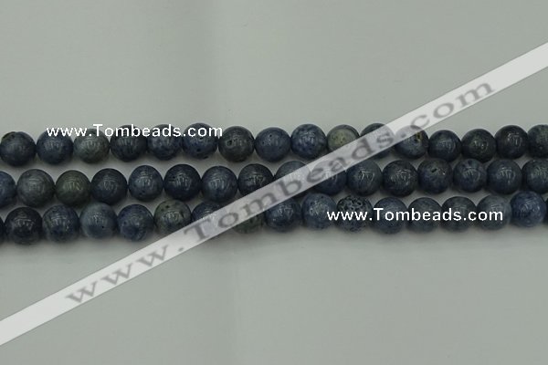 CCB453 15.5 inches 10mm round blue coral beads wholesale