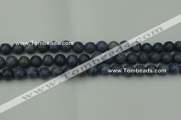 CCB453 15.5 inches 10mm round blue coral beads wholesale