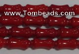 CCB50 15.5 inches 5*11mm bamboo shape red coral beads Wholesale