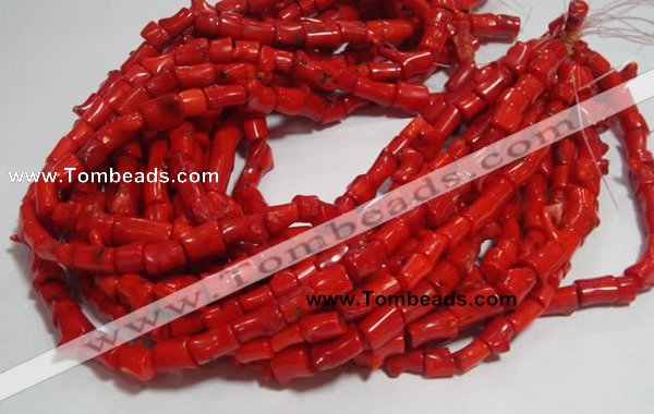 CCB52 15.5 inches 9*13mm irregular red coral beads Wholesale