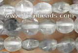 CCB533 15.5 inches 4mm faceted coin cloudy quartz beads