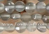 CCB541 15.5 inches 4mm faceted coin grey moonstone beads