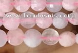 CCB544 15.5 inches 4mm faceted coin morganite gemstone beads