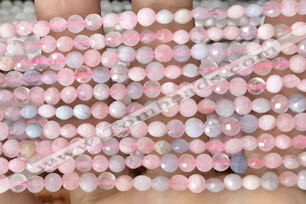 CCB544 15.5 inches 4mm faceted coin morganite gemstone beads