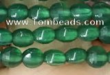 CCB548 15.5 inches 4mm faceted coin green agate beads