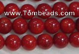 CCB55 15.5 inches 4-6mm round red coral beads Wholesale