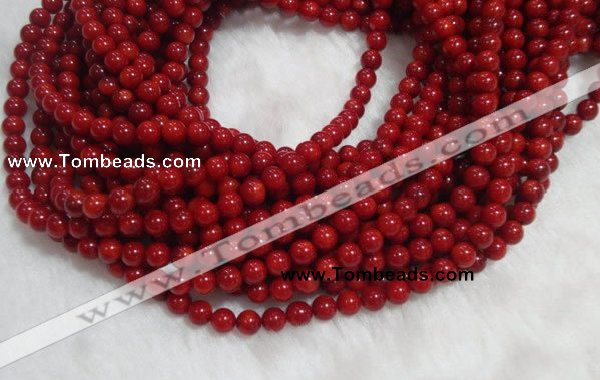 CCB55 15.5 inches 4-6mm round red coral beads Wholesale